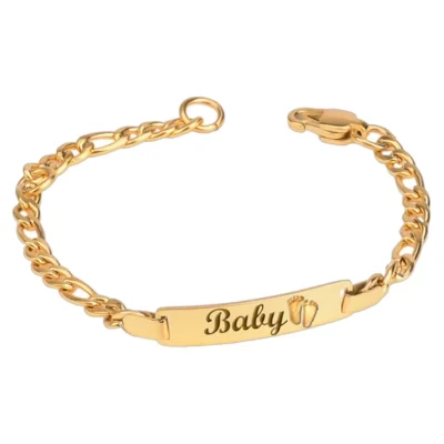 22K Gold Baby Bracelet with Nameplate