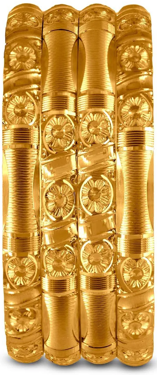 22K Gold Bridal Bangle Set of 4 - Image 2