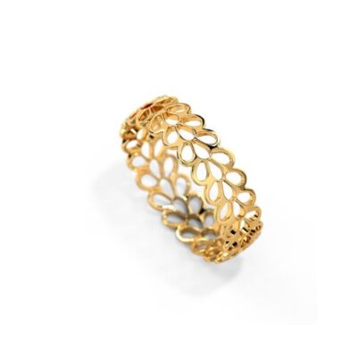 22K Gold Floral Band Ring
