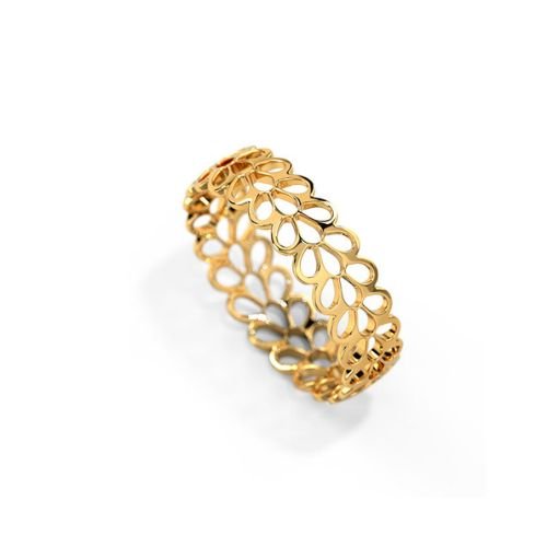 22K Gold Floral Band Ring