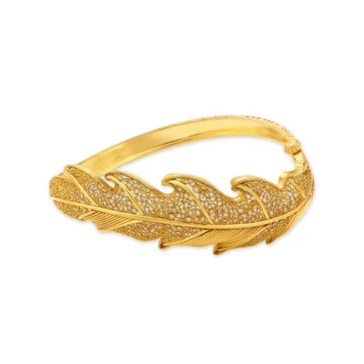 22K Gold Leaf Motif Bangle Single