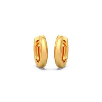 22K Gold Plain Hoop Earrings