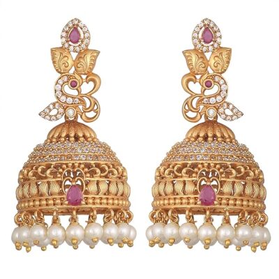 Antique Jhumka Earrings with Pearls