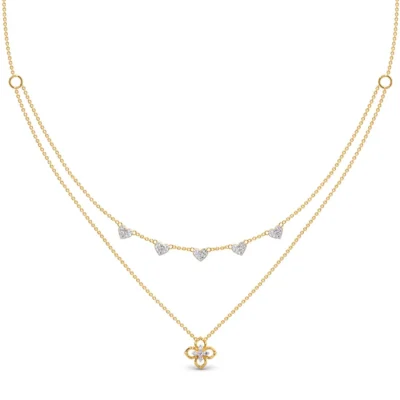 Geometric Gold-Diamond Layered Necklace (New Arrival)